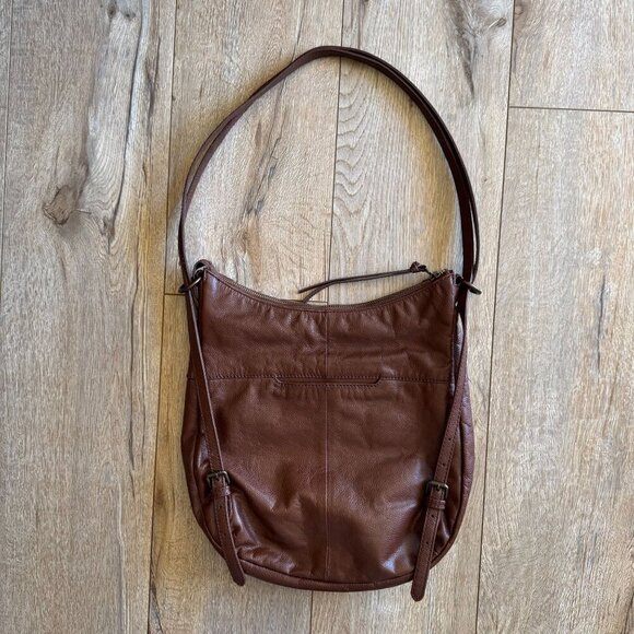 Frye Azariah Brown Floral Embroidered Leather Convertible Backpack Hobo Bag - Picture 8 of 16